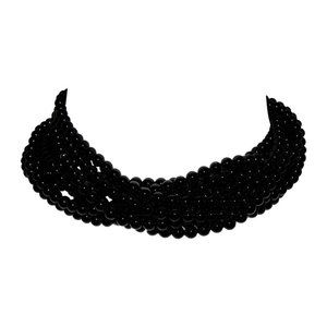 Black Onyx Beaded Torsade Necklace Alberto Juan